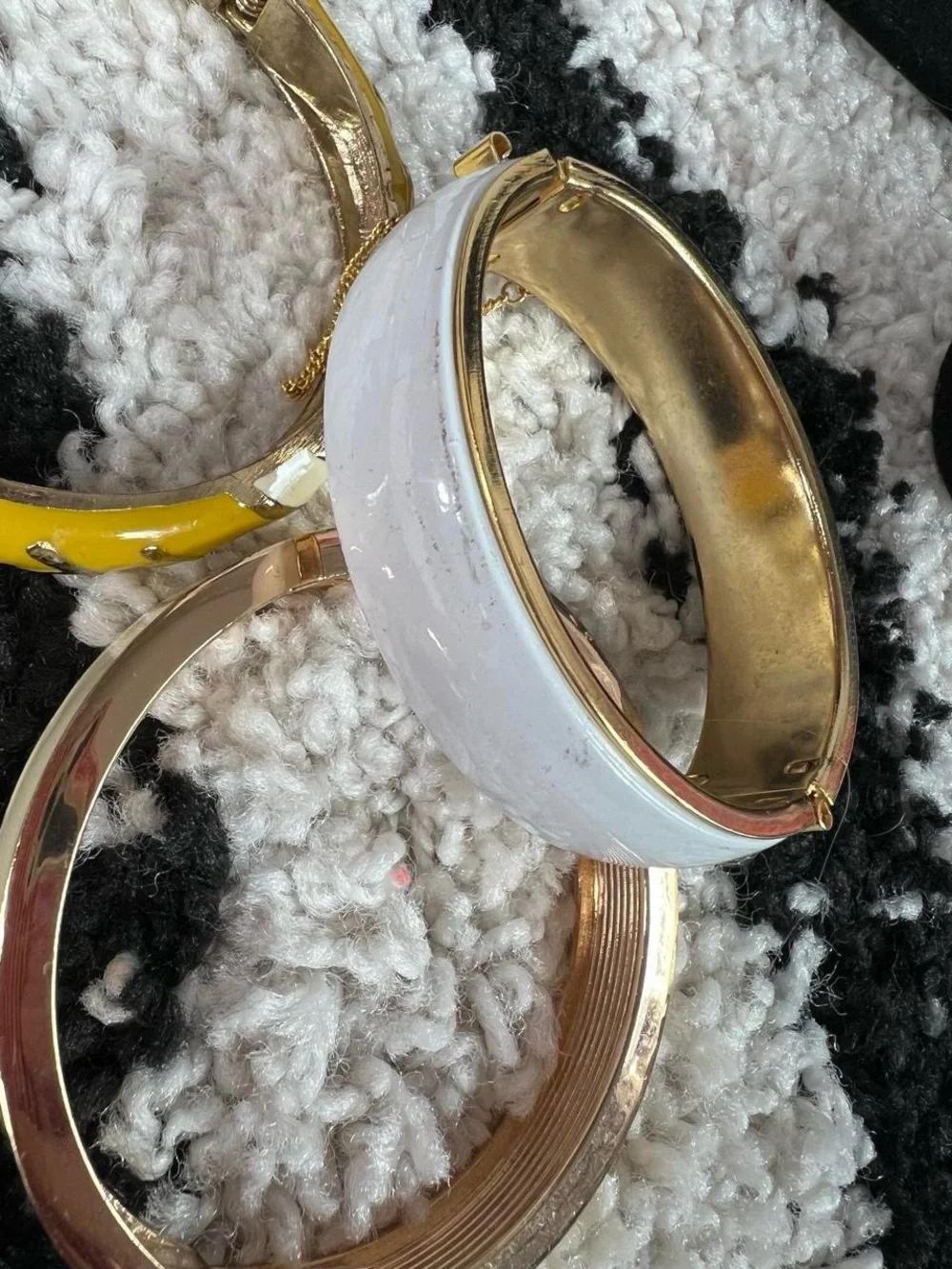 Vintage bangle hinge clamp bracelets set